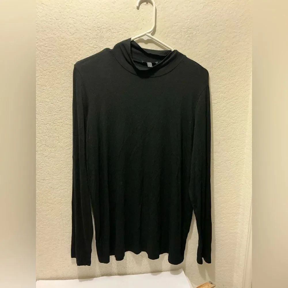 Eileen Fisher Viscose Spandex Jersey Tunic Dolman Sleeve crew Neck Top Women L